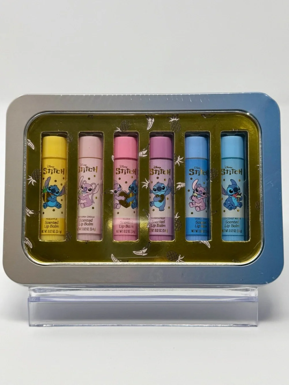 Disney Stitch Kids Lip Balm Set - 6 Assorted Colors and Scents - NIB